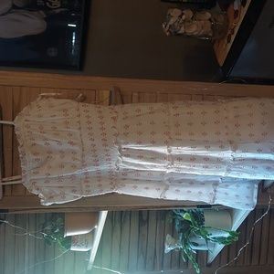 Jessica Simpson white cotton dress with red embroidery